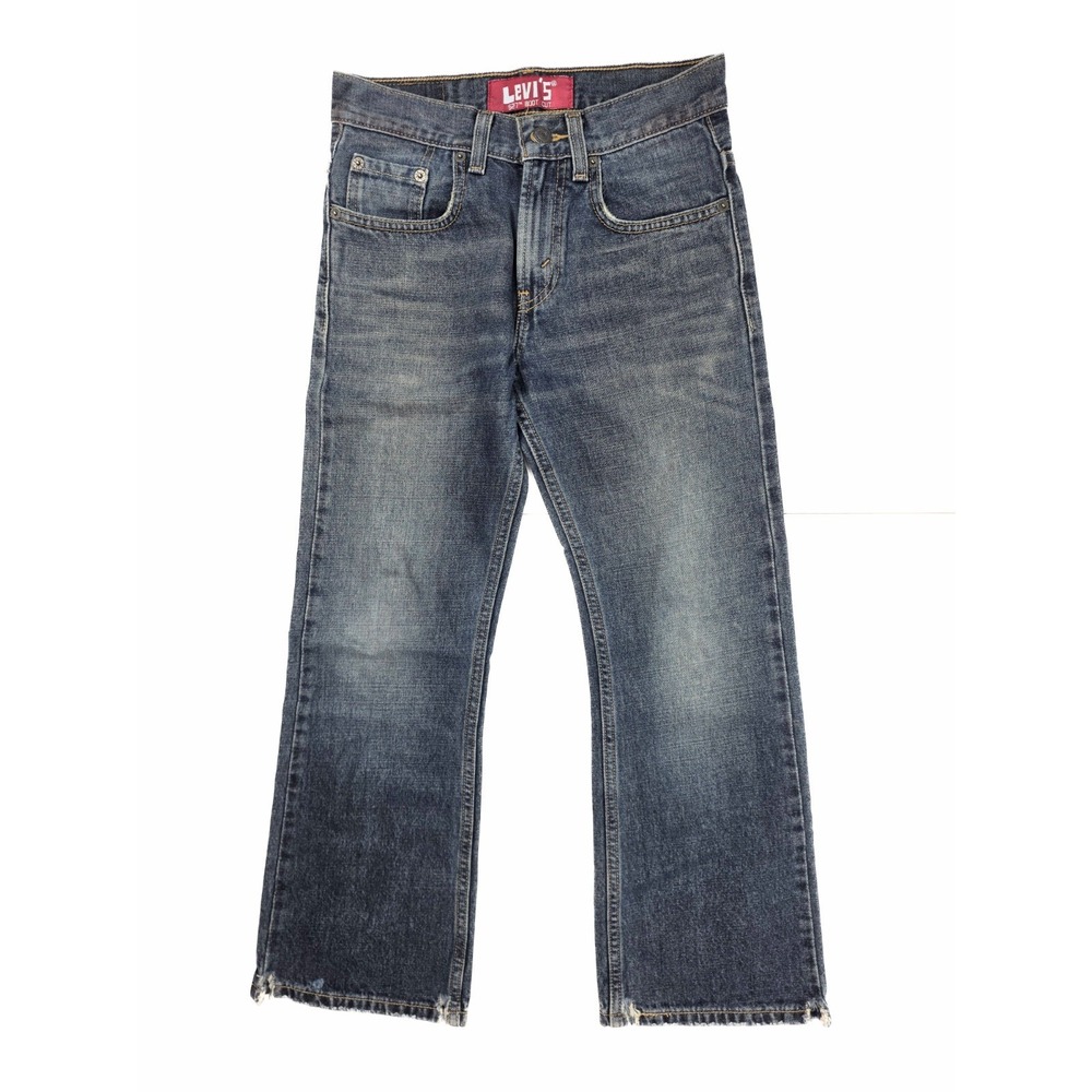 Levis 527 Slim Bootcut Western Fit Dark Wash Jeans Boys‎ Size 10R 25x25